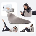 Vesta Wedge Pillow for Lying on Stomach, Ideal for Workouts, Relaxation, or Meditation, Memory Foam Prone Cushion or Backrest Pillow, Adapting to Sitting, Reclining, and Stretching - Space Grey