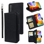 Furiet Compatible with LG Velvet 5G/LGVelvet Verizon G5 UW T-Mobile 2020 Wallet Case Wrist Strap Lanyard Leather Flip Card Holder Stand Accessories Cell Phone Cover for LM G900UM 4G Tmobile Black