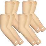 Janmercy 4 Pairs Protective Arm Sleeve for Thin Skin Elderly Skin Protector Sleeve Bruising Abrasions Arm Protection Sleeve(Nude)