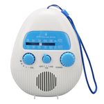 AM FM Shower Radio, Waterproof Portable Bathroom Shower Radio with Built in Speaker, Hand Rope, Adjustable Volume Hanging Shower Radio, Battery Operated