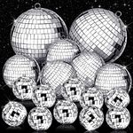 17 Pack Large Disco Ball Hanging Disco Ball Small Disco Ball Mirror Disco Balls Decorations for Party Wedding Dance and Music Festivals Decor Club Stage Props DJ Decoration (6 Inch, 3.2 Inch, 2 Inch)