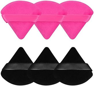 Pimoys 6 Pieces Powder Puff Face Soft Triangle Makeup Puff for Loose Powder Setting Powder, Velour Foundation Sponge Makeup Blender Sponge Beauty Makeup Tool
