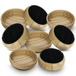 8pk Rubber Base Castor Cups for Wooden Floors and Carpets | Wooden Furniture Castor Cups Non-Slip | Caster Cups to Protect Wooden Floor | Furniture Floor Protectors for Chair & Sofa Legs, Table Feet