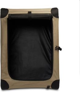 Amazon Basics Portable Travel Crate, Tan, Small