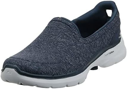Skechers Womens Go Walk 6 - Grand Ho Walking Shoes Vegan High-Rebound Ultra-Lightweight Hyper Pillar Technology Navy Blue - 6 UK (124507)
