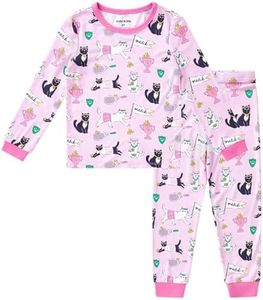 pureborn Toddler Viscose from Bamboo Pajamas Set Girls Pjs Cat Tennis 3T
