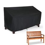 Hengme Outdoor Patio Garden Bench Cover, 2 Seat Outside Park Loveseat, Sofa, Glider, Furniture Cover - Black