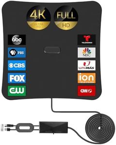 TV Antenna 2024 Upgraded Indoor with 650+ Miles Coverage Range Supports 4K 1080P for Smart HDTV and Older TVs, Includes Signal Amplifier and 18ft Cable