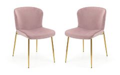 Julian Bowen Set Of 2 Harper Dining Chairs, Dusky Pink