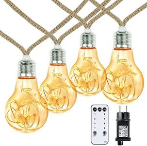 Catena luminosa a LED per esterni e interni, vintage, 6 m, luce bianca calda, per esterni, corrente esterna, infrangibile, A60, 20 LED, giardino, balcone, stanza, tenda da caffè, decorazione
