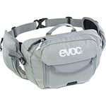 EVOC Hip Pack 3 Hip Bag (3l Capacity, Airflow Contact System, Adjustable Hip Belt, Venti Flap System, incl. 1.5l Hydration Bladder), Stone Grey