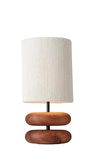 JEVI Wood Table Lamp 18 inches Height with 10 inches Diameter Cotton Cord Lamp Shade for Bedroom, Bedside, Living Room, Home Decoration, Hotel Pack of 1