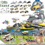 Frontoytall Army Toys, Military Base Mat with Vehicles Trucks, Helicopter, Fighter Jet, Submarine, Aircrafts, Soldiers Action Figures, Educational Learning Toys for Kids Ages 3-12 (ASTM Certified)