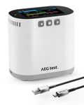 AEGTEST HOUND-3786 Home Radon Monitor, Long-Term Logging & Data Charts, 10-Min Refresh, Rechargeable, 3.5" Display, Sound & Light Alarm, PDF Report, pCi/L & Bq/m³ - White