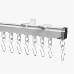 Bikykose Curtain Track, 6.6ft Ceiling Curtain Track, Aluminium Ceiling Track for Curtains, Room Divider Curtain Rods, Curtain Track Ceiling Mount, Curtain Rail Set with Roller Hooks