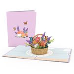 Lovepop Everyday Pop-Up Card for Her and Him- 3D Thinking of You Greeting Cards for Boys, Girls, Men, Women - 5" x 7" Flower Basket - Blank Note Card & Envelope Included