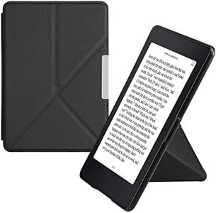 kwmobile Origami Case Compatible with Amazon Kindle Paperwhite Case - Slim PU Leather Cover with Stand - Black