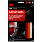 3M Auto High-Strength Lens Repair Film, 3.5 in x 7.75 in, Assorted Sheets: Red/Amber/Clear, Weatherproof & Airtight Seal, Flexible Film Repairs Flat or Curved Lenses on Truck & Car Lights (03345)