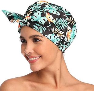 Gorros de Ducha Mujer,Gorros de Ducha Reutilizables, Gorro de Baño Elástico con Doble Capa para cabello largo, capaz de ajustar la mayoría de los tamaños de la cabeza.