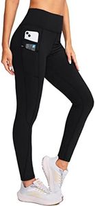 G Gradual Women's Fleece Lined Winter Leggings with Pockets Water Resistant High Waisted Thermal Warm Pants Running Hiking, Black, Small