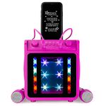 RockJam 10-Watt Rechargeable Bluetooth Karaoke Machine with Two Mics, Lightshow & Voice Effects