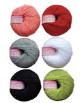 Vardhman Baby Soft combo 6 pcs (one ball 25 gram) 4 ply Wool Ball Hand Knitting Wool/Art Craft Soft Fingering Crochet Hook Yarn, Needle Knitting Yarn Thread .9