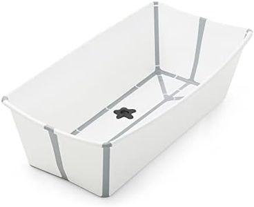 Stokke Flexi Bath X-Large, White - Spacious Foldable Baby Bathtub - Lightweight & Easy to Store - Convenient to Use at Home or Traveling - Best for Ages 0-6