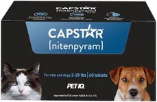 CAPSTAR Oral Flea Treatment for Dogs, Fast Acting, 60 Tablets, Small and Large Dogs (2-25 lbs, 25+ lbs)
