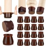 Aneaseit Chair Leg Floor Protectors - 2" x 16 pcs Dark Walnut - Felt Bottom Soft Silicone Pads for Furniture Feet & Hardwood Floors - Large