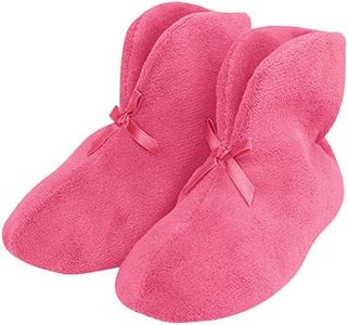 Forfoot Slipper Boots, Womens House Fluffy Slippers Indoor and Outdoor Non-Slip Boots Home Winter Office Shoes Bedroom Slippers Boots Rose Red Women Slippers Size 8