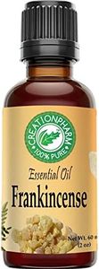 Creation Pharm Frankincense Essential Oil 2 oz Therapeutic Grade 100% Pure Aceite esencial de incienso Premium Olibanum Aromatherapy for Spa Diffuser Office Home Economy Size