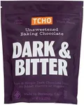 Tcho Unsweetened Baking Chocolate, Dark & Bitter, 100% Plant Based, 100% Cacao, No Added Flavors or Sugars, Vegan, Kosher, USDA Certified Organic, Non-GMO, 8 Ounce (Pack of 6)