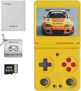 Anbernic RG34XXSP Retro Gaming Console – Flip Design, 3.4'' IPS Screen 720×480, 64G TF Card with 5000+ Games, Portable Handheld, 3300mAh Battery, WiFi HDMI Bluetooth (Yellow 64G)