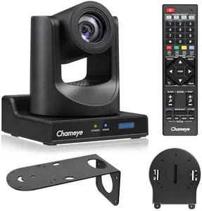 Chameye HDMI PTZ Camera 20x Optical Zoom AI Auto Tracking PTZ Camera with LCD Display, HDMI 3G-SDI IP 1080P 60fps PoE Live Streaming PTZ Camera for Church Worship Education Events, C720 Black