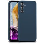 WOW IMAGINE Back Cover for Samsung Galaxy M15 5G Prime Edition | M15 | F15 5G | Ultra Slim Soft Rubberised Case | Inner Velvet Fabric | Matte Silicone Flexible Mobile Case | Camera Protection - Blue