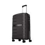 Aristocrat Liberty Medium (Check-in) Polypropylene Hard Spinner Trolley Bag, 68Cm|Combination Lock|8 Wheels|3 Years International Warranty|New Saddle Brown