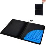 Gel Travel Seat Cushion, Portable Airplane Seat Cushion, Foldable Gel Seat Cushion for Long Sitting Pressure Relief, Travel Cushion for Airplane Seats, Camping, Stadium, Bleachers, Flights, Commute