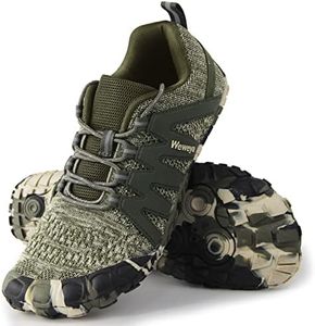 Weweya Barefoot Shoes Men Workout Gym Cross Training Five Fingers Minimalist Running Zero Drop Indoor Strength Training Weight Lifting Weightlifting Spin Size 11 Camouflage Green