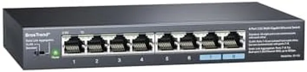 BrosTrend 2.5Gb Switch, Unmanaged 8 Port Ethernet Switch 2.5 Gigabit Supports Static Link Aggregation & VLAN, Fanless, Desktop Wall Mount, Multi Gig Splitter for Gaming, NAS, PC, Lifetime Protection