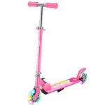 wheoZ Scooters for Kids 2 Wheel Folding Kids Scooter for 3+Years Old Boys & Girls 3 Adjustable Height PU LED Light Up Wheels for Children (Pink 2021)