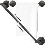 DGYB Adjustable Suction Cup Towel Bar for Bathroom 14 Inch ~ 27 Inch Matte Black Towel Rack Stainless Steel Bath Towel Holder for Glass Shower Door