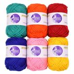 Asian Hobby Crafts Wool Yarn for Knitting, Woolen Crochet Yarn Thread, Used for Knitting Needles|Set of 6-15g Each Roll (Neon Set B) Multicolor