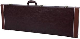 Crossrock Electric Guitar Wood Case Fits Fender Telecaster and Stratocaster-Brown (CRW600EBR)
