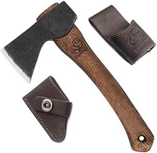 BeaverCraft Hand Forged Hatchet Axe with Sheath AX1 - Bushcraft Hatchet Camping Small Forest Axe Survival Hatchet Carving Axe for Chopping Wood - Camp Splitting Axe Gardening Axes Wood Cutting Axe