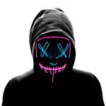 Halloween Masks LED Light Up Mask for Halloween Costume Party Supplies (blue/pink)