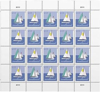 Sailboats Postcard Stamps (1 Sheet (20 Stamps))