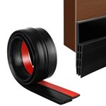 Door Draft Stopper Door Bottom Seal Strip - Self-Adhesive Under Door Sweep Weather Stripping, Door Soundproofing, in Black, by SUNMON