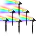 Linkind StarRayS 2-in-1 Solar Lights Outdoor Waterproof IP67, Color Changing Solar Spot Lights, 16 LEDs Auto On/Off Lights for Walkway Fence Yard Pathway Garden