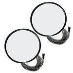 2 pcs 8" Convex Mirror Heated Stainless Steel - Fit: Peterbilt 335 340 357 382 385 386 325 330 348 388 389 365 367 377 359 375 379 281 351 Truck