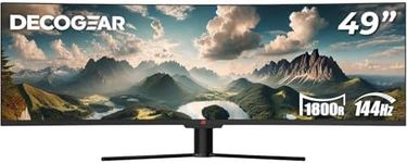 Deco Gear 49" Curved Ultrawide E-LED Gaming Monitor, 32:9 Aspect Ratio, Immersive 3840x1080 Resolution, 144Hz Refresh Rate, 3000:1 Contrast Ratio (DGVIEW490)